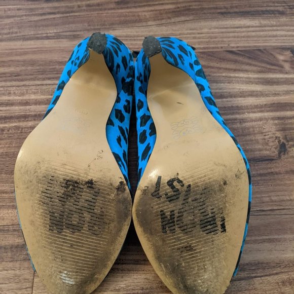 Iron Fist blue leopard heels - Picture 3 of 3